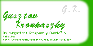 gusztav krompaszky business card